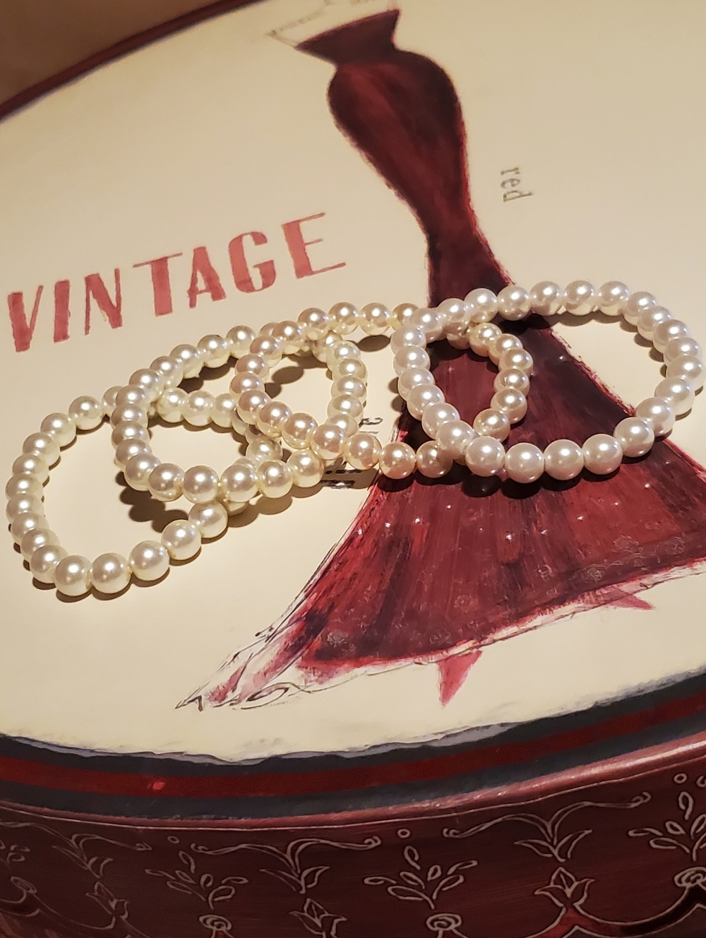 Vintage Pearl Four Piece Stretch Bracelets